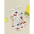 thumbnail image 3 of Suealasg Toddler Baby Girl Summer Romper Casual Tie Straps Chick Print Shorts Jumpsuit 1T 2T 3T 4T 5T Kids Girl Farm Clothes, 3 of 8