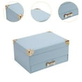 thumbnail image 6 of Milageto Jewelry Box 2 Tier Women Jewelry Organizer Display for Earrings Pendant Blue, 6 of 8