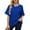 Blue, variant on Up To 50% Off Oversized Sweatshirt for Women Solid Color Threaded Round Neck Mid Sleeve Loose Short Sleeved Sweatshirt For Women Womens Long Sleeve Sweatshirt Casual