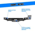 thumbnail image 3 of Front Bumper Winch Plate for 2024-2025 Toyota Land Cruiser,Heavy Duty Steel,Black Powder Coated, 3 of 9