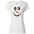 thumbnail image 3 of Inktastic Cute Smiling Snowman Face with Carrot Nose Women's T-Shirt, 3 of 5