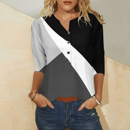 

Fnochy Women Scrub Tops Plus Size Fashion Casual Solid O-Neck Loose Short Sleeve T-shirt Blouse Pullover