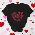 thumbnail image 1 of Cadeau de Saint-Valentin pour Femmes, T-shirt Décontracté à Manches Courtes et Col Rond avec Imprimé Arbre de Noël, 1 of 6