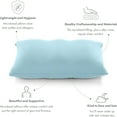 thumbnail image 4 of Premium Microbead Bed Pillow, X-Large Extra Fluffy But Supportive - Ultra Comfortable Sleep with Silk Like Anti Aging Cover 85% spandex/ 15% nylon Breathable, Cooling Sweet Baby Blue, 4 of 5