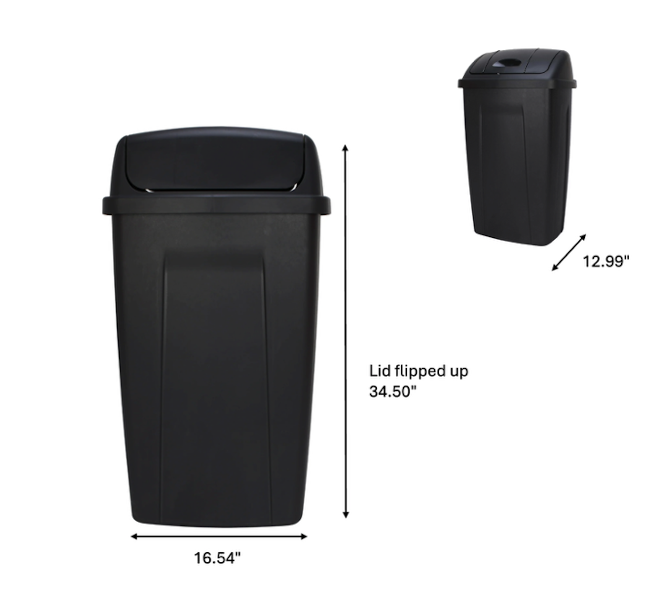 Mainstays 13 Gallon Kitchen Trash Can With Swing Lid photo 5