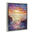 thumbnail image 4 of Stupell Industries Vibrant Abstract Ocean Sunset Landscape Painting Gray Floater Framed Canvas Art Print Wall Art, 17 x 21, 4 of 10