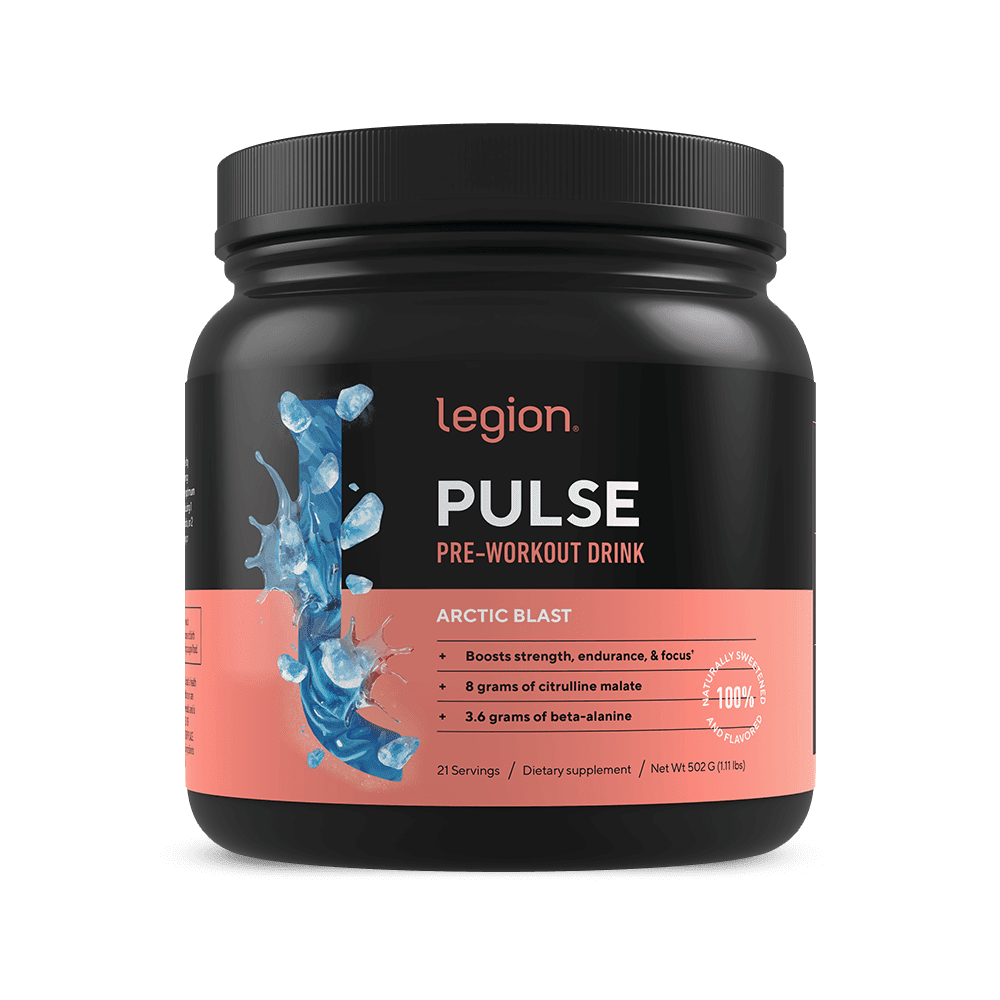 Legion Pulse Pre Workout Supplement - Best All Natural Pre Workout Drink with Caffeine, for Men and Women, Naturally Sweetened (Arctic Blast)