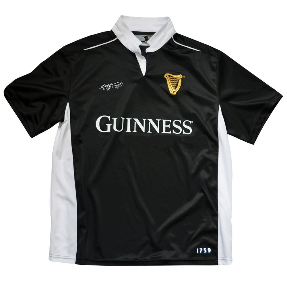 Guinness Guinness Men's Jersey Short Sleeved Rugby Tee Shirt Black