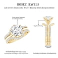 thumbnail image 6 of Rosec Jewels - Lab Grown Diamond Wedding Ring Set with Enhancer Guard - 2 Carat Engagement Ring, 18K Yellow Gold, US 13.00, 6 of 7
