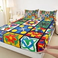 thumbnail image 4 of Erosebridal Colorful Cute Flower Full Size Sheets,Graffiti Art Bed Sheets For Girls Kids 4-Piece, 4 of 6
