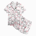 thumbnail image 5 of TOWED22 Halloween Pajamas Girl Fall Costume Graphic Button Up Sleepwears Loungewear 2 Piece Top and Shorts Pjs Sets for 2-13 Years Teens(White,2-3 Y), 5 of 5