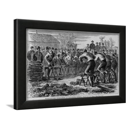 Wood-Sawyers' Tournament at Lafayette, Indiana. Drawn by C. G. Bush. See Page 758. Framed Print Wall