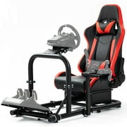 Supllueer Racing Sim Cockpit with Seat Upright Stable Fit Logitech Thrustmaster T300RS T500 Fanatec