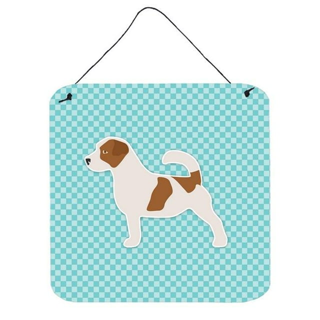Jack Russell Terrier Damier Bleu Impressions Murales Ou de Porte