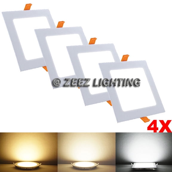 4Pack 25W 11-Inch Square Natural White Recessed Lighting LED Ceiling Panel Light
