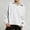 White, variant on ABSUYY Relaxed Fit Waffle Knit Polo Top, Black Womens Long Sleeve Casual Everyday Pullover,Size M
