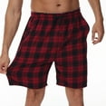 thumbnail image 3 of Xidunhg Men's 3-Pack Woven Pajama Shorts 100% Cotton Plaid Sleep Lounge Shorts with Button Fly M, 3 of 10