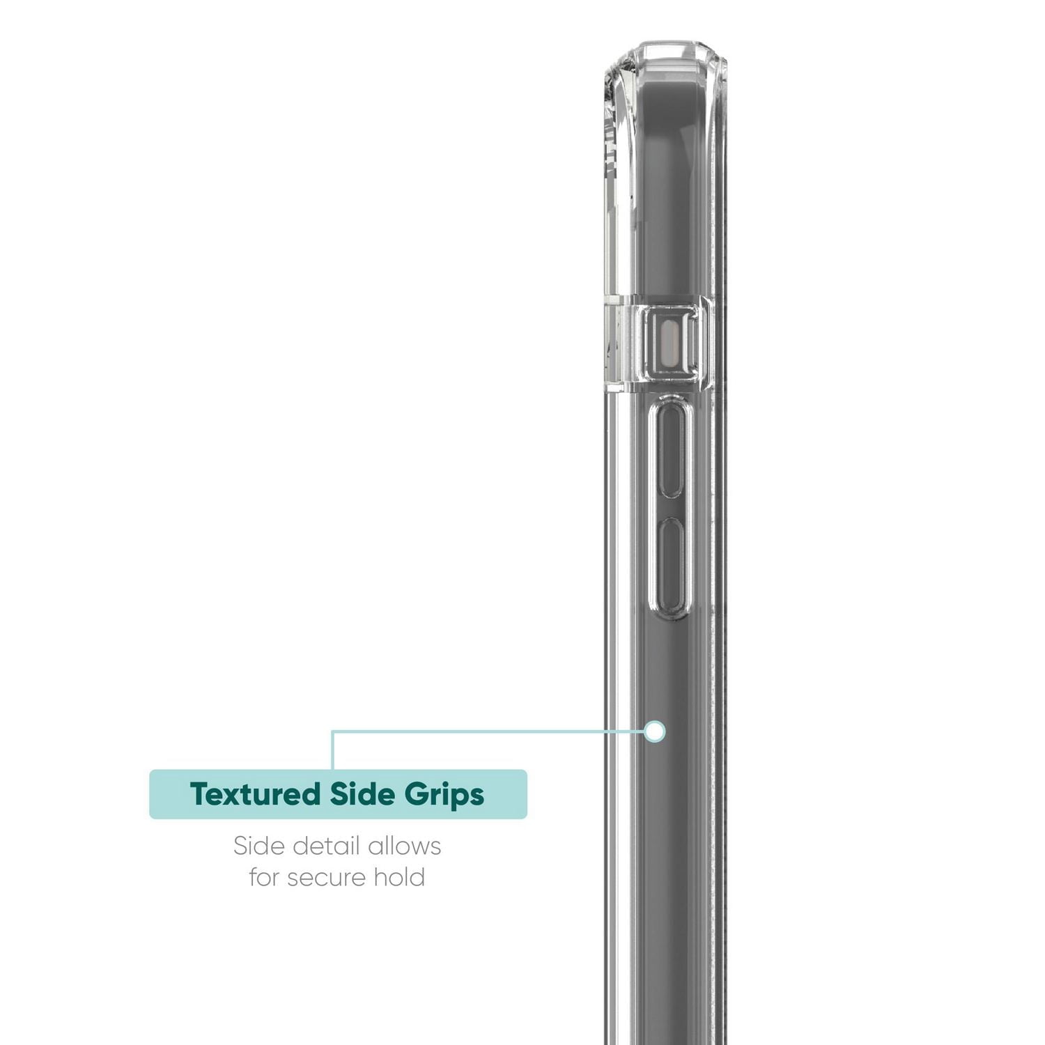 onn. Rugged Phone Case with Holster for iPhone 15 Plus / iPhone 14 Plus – Clear