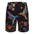 thumbnail image 6 of Kll Humming Bird And Tropical Flowers Men'S Casual Summer Beach Shorts Hawaiian Shorts With Pockets-Xx-Large, 6 of 9