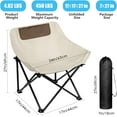 thumbnail image 5 of Ultralight Folding Camping Chair, 450 lbs Capacity, Off-white, Solid, Adult, Outdoor, Beach, Lawn, Campground, 5 of 8