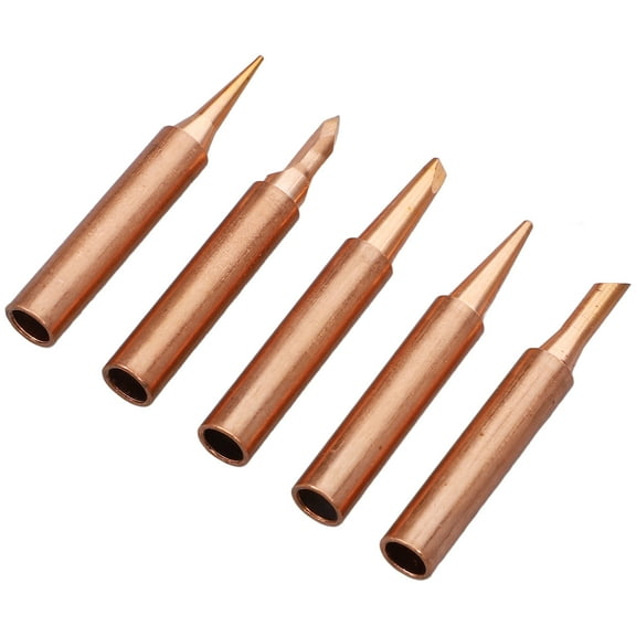 OUNONA Soldering Iron Tips for Electric Welding Equipment with Copper Material and Assorted Shapes 5pcs