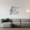 thumbnail image 2 of Music is what Feelings Sound Like with Floating Musical Notes Artwork Design for Living Room Vinyl Wall Decal - Inspirational Quotation and Beautiful Words about Loving Art for Musical Room Wall Decor, 2 of 5