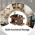 thumbnail image 6 of Closet Island with 6 Drawers and Glass Display Top, Walnut Wardrobe Armoire Bedroom Island with Open Shelves, Jewelry Storage Vanity for Walk-in Closet, Living Room, Office, 47.3"L x 23.6"W x 33.4"H, 6 of 7