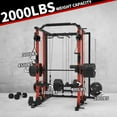 Smith Machine, Power Cage Squat Rack with Smith Bar, 2200lbs Squat Rack