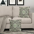 thumbnail image 3 of Black Sage Green Boho Pillow Covers 20 X Inch Bohemian Ethnic Carpet Style Vintage Flower Print Decorative Throw Pillows Outdoor Linen Cushion Case Farmhouse Decor Set of 2, 3 of 6
