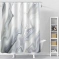 thumbnail image 1 of Grey Marble Shower Curtain Set, White Grey Ombre Fabric Shower Curtain for Bathroom Decor, Modern Abstract Standard Shower Curtain for Bathtub, Luxury Wave Shower Curtain, 72 x 72, 1 of 6