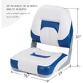 thumbnail image 4 of NORTHCAPTAIN Deluxe Low Back Folding Boat Seat,Stainless Steel Screws Included,White/Pacific Blue(2 Seats), 4 of 6