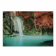 thumbnail image 1 of Waterfall Cutting Board, Nature Single River in Corner of the Deep Forest Fair Fall Oak Trees, Decorative Tempered Glass Cutting and Serving Board, Small Size, Red and Blue, by Ambesonne, 1 of 1