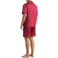 thumbnail image 3 of Conjunto de pijamas de satén INSPIRE CHIC para el Día del Padre, ropa de dormir de manga corta para hombres, dos piezas de loungewear con bolsillos, pijamas suaves para la noche, 2XL rojo, 3 of 6