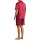 thumbnail image 3 of Conjunto de pijamas de satén INSPIRE CHIC para el Día del Padre, pijamas de manga corta para hombres, ropa de casa de dos piezas con bolsillos, pijamas suaves para dormir XL rojos, 3 of 6