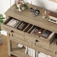 thumbnail image 5 of Homfa Farmhouse Console Table with 2 Drawers& Doors, Sofa Table with Storage Cabinet and Open Shelf for Living Room Entryway, Rustic Brown, 5 of 7