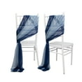 thumbnail image 4 of Efavormart 20-Pack Sheer Chair Sash in Navy Dsuty Blue, 9ft Long Shimmer Sheer Drape Chair Decor Set, Wrinkle-Free, 4 of 4