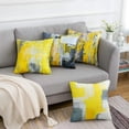 thumbnail image 4 of Throw Pillow Covers Yellow Throw Pillows Accent Pillow Covers Paint Set of 4 Cushion Case Yellow and Grey Decorative Yellow Pillows for Couch Sofa Living Room Bedroom 18 X 18 Inch, 4 of 7