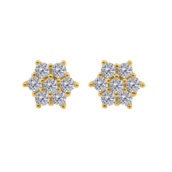 0.35 Carat Brilliant Cut Round Diamond Star Shaped Stud Earrings for Women in 14K Yellow gold Plated Over 925 Sterling Silver