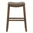 thumbnail image 5 of Homelegance 29" Pub Height Wooden Bar Stool Saddle Seat Barstool, Gray Brown, 5 of 6
