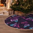 thumbnail image 5 of Sikiie Purple Butterfly Nativity Christmas Tree Skirt, Jesus Christian Winter Holiday Tree Mat Decoration(30-48IN)48", 5 of 6