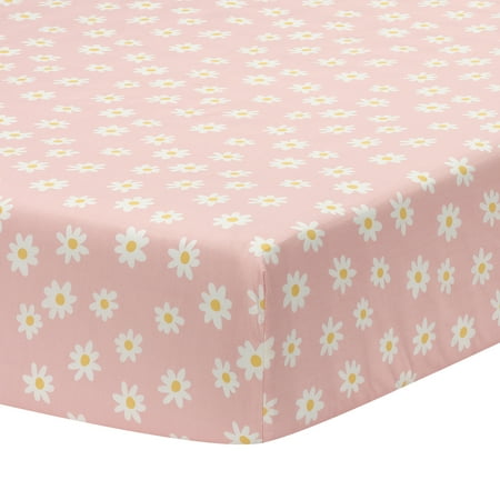 Lambs & Ivy Daisy Dreams Breathable 100% Cotton Baby Fitted Crib/Toddler Sheet