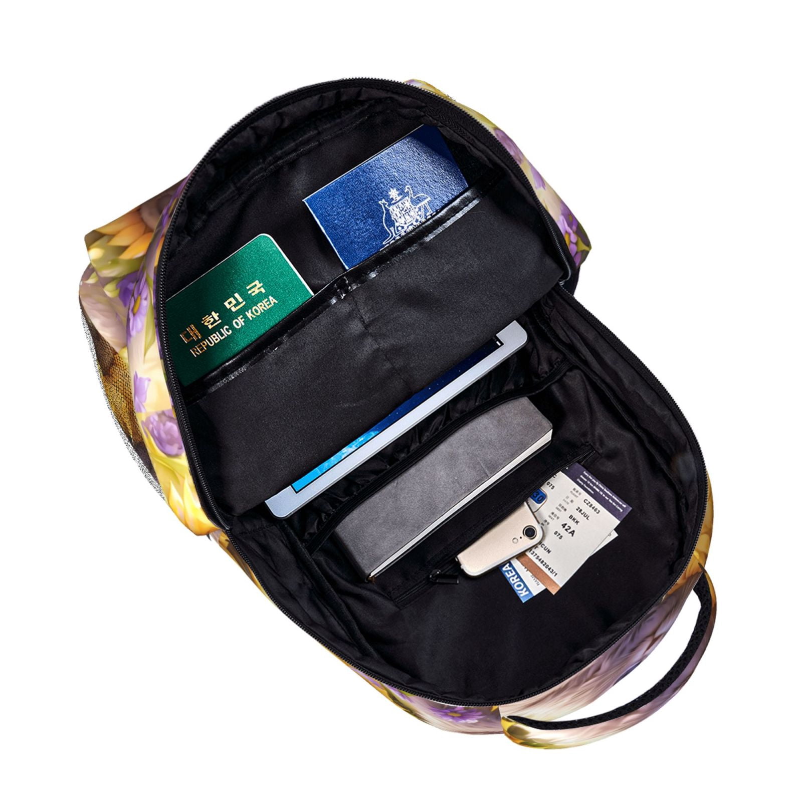 Xecao Daisy Sunflower Lazy Cat Backpack, a stylish and functional choice for both men and women, is the perfect basic bookbag for college, work, or travel