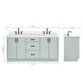 thumbnail image 3 of Ariel Kelly 73 Inch Double Oval Sink Bathroom Vanity With Pure White Quartz Countertop 1.5 Inch Edge In Grey, 3 of 12