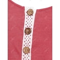 thumbnail image 3 of Camiseta Talla Extra Túnica Encaje Contraste Rosegal  Mangas largas de talla grande, 3 of 5