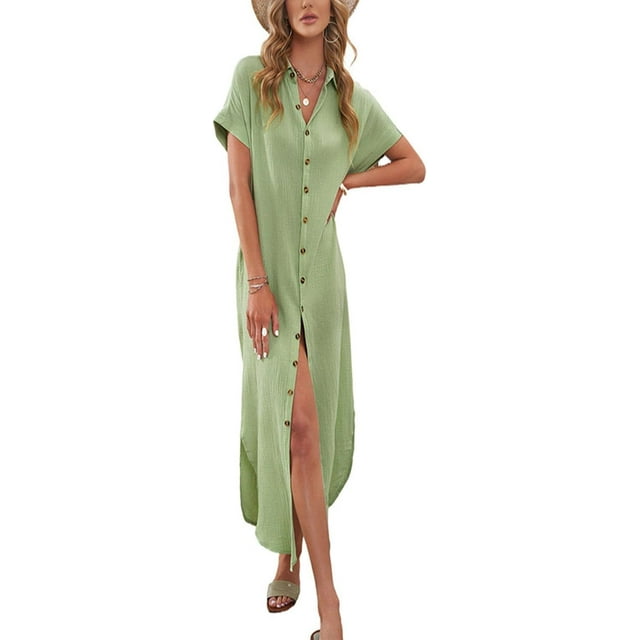 Women Bathing Suit Cover Ups Button Down Beach Swimsuit Cover Up Long Kimono Cardigans