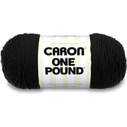 Angle View: Caron One Pound Solids Yarn, 16oz, Gauge 4 Medium, 100% Acrylic - Black- For Crochet, Knitting & Crafting ( 1 Piece )