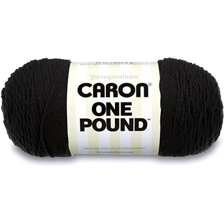 Caron One Pound Solids Yarn, 16oz, Gauge 4 Medium, 100% Acrylic - Black- For Crochet, Knitting & Crafting ( 1 Piece )