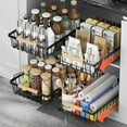 thumbnail image 3 of Organizador de gabinete extraíble, cesta multifuncional para gabinete de malla, sin taladros, cajón de almacenamiento para cocina, baño, despensa, 3 of 7