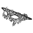 thumbnail image 5 of Moda de lujo estilo veneciano de Diamante de metal de filigrana de la máscara para la boda / partido / festival (Negro), 5 of 5