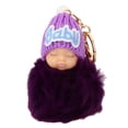 thumbnail image 6 of Dualoai Cute Keyring Key Chain Gift Multicolor New Girls Stocking Filler Very Soft Ball Sleeping KeyChain Handbag Car Key Ring - Purple, 15x8cm, 6 of 9